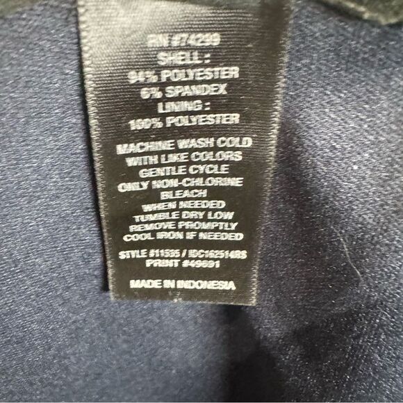 Enfocus Studio navy and aqua floral pleated sheath dress size 14 - Picture 6 of 7